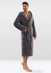 Мужской хлопковый халат с капюшоном (Серый) цена и информация | Мужские халаты, пижамы | pigu.lt