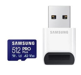 Atmiņas karte Samsung PRO Plus microSD 512GB with Adapter цена и информация | USB накопители | pigu.lt