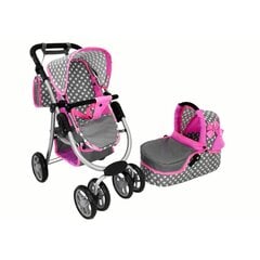 Lėlių vežimėlis Lean Toys 2in1, pilkas kaina ir informacija | Žaislai mergaitėms | pigu.lt