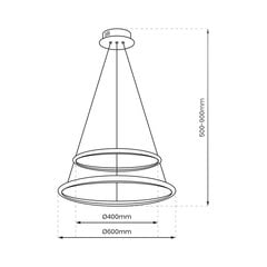 подвесной светильник, 51w led цена и информация | Люстры | pigu.lt