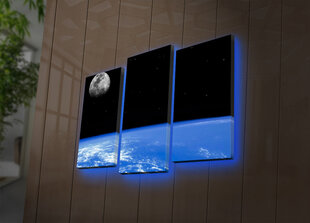 Репродукция из трех частей Луна и земля цена и информация | Репродукции, картины | pigu.lt