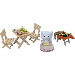 Аксессуары для кукольного домика Sylvanian Families Девочка-слоник и ее набор для пикника цена и информация | Игрушки для девочек | pigu.lt