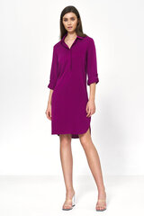 Фиолетовое платье оверсайз с закатанными рукавами - S226 цена и информация | Платья | pigu.lt