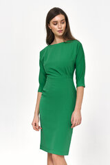 Зеленое платье с асимметричными драпировками - S218 цена и информация | Платья | pigu.lt