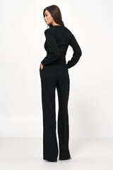 Черный элегантный комбинезон с длинными рукавами - KM29 цена и информация | Женские брюки | pigu.lt