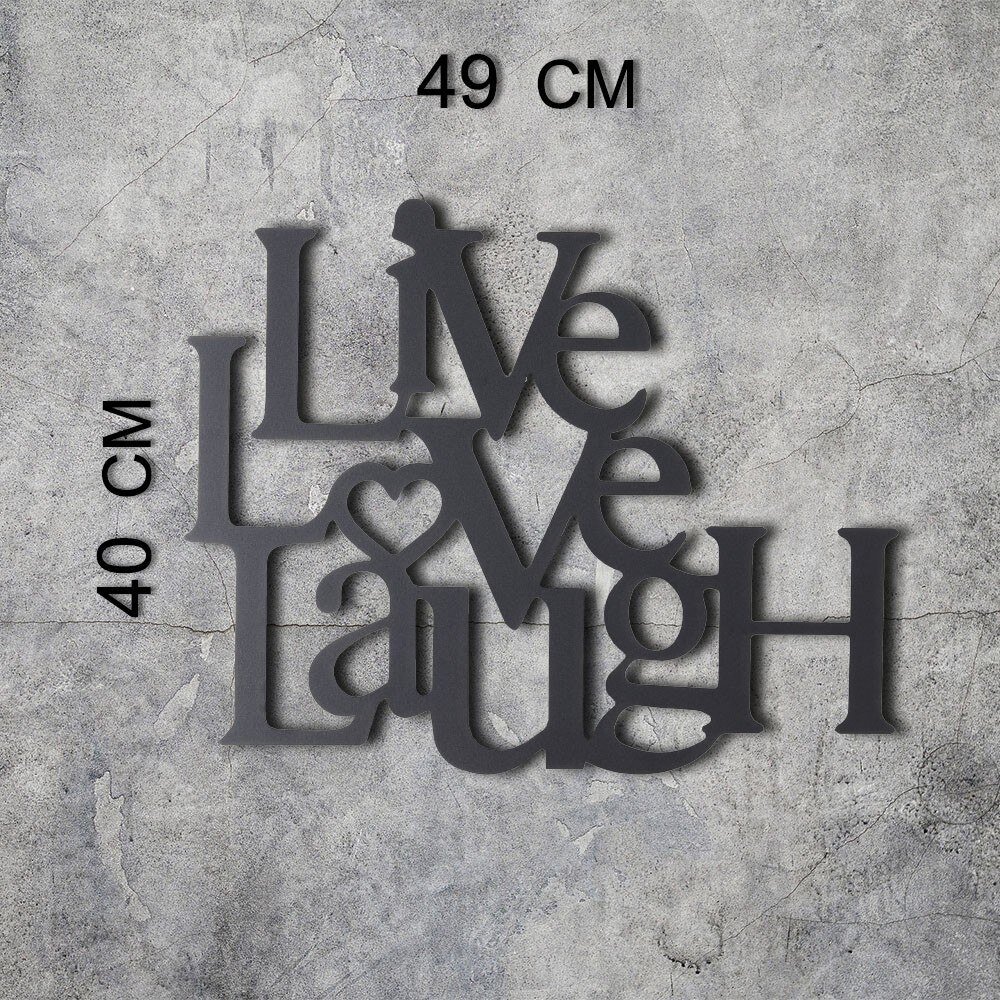 Sienų dekoracija Live Love Laugh, 1 vnt. kaina ir informacija | Interjero detalės | pigu.lt