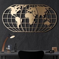 Sienų dekoracija World Map Globe Gold, 1 vnt. kaina ir informacija | Interjero detalės | pigu.lt