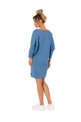 M732 Платье-туника с лампасами по низу - синее цена и информация | Платья | pigu.lt