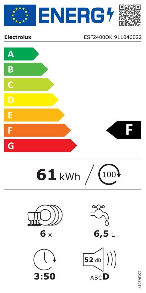 Electrolux ESF2400OK цена и информация | Indaplovės | pigu.lt