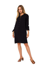 M742 Платье со шнуровкой спереди - черное цена и информация | Платья | pigu.lt