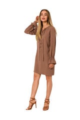 M742 Платье со шнуровкой спереди - шоколадный цена и информация | Платья | pigu.lt