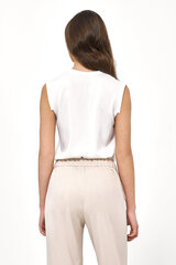 Блузка без рукавов из вискозы цвета экрю - B148 цена и информация | Женские блузки, рубашки | pigu.lt