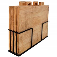 Karl Hausmann bambukinių pjaustymo lentų rinkinys su stovu, 4 vnt. kaina ir informacija | Pjaustymo lentelės | pigu.lt