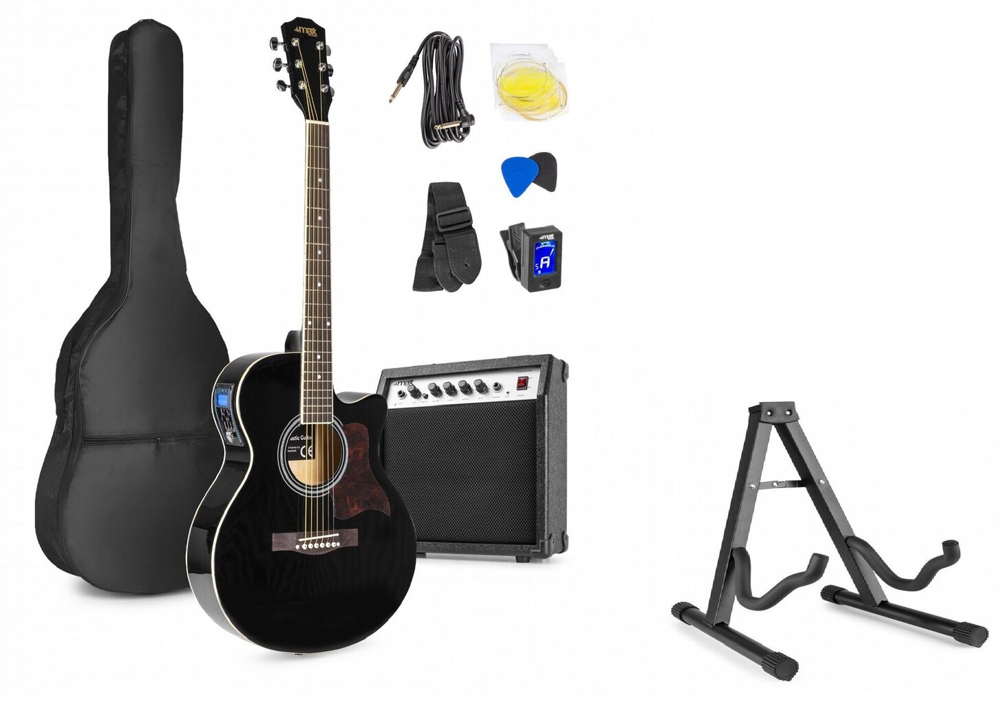 Elektrinės akustinės gitaros rinkinys Max ShowKit kaina ir informacija | Gitaros | pigu.lt