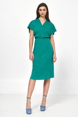 Зеленое вискозное платье с вырезом кимоно - S222 цена и информация | Платья | pigu.lt