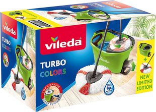 Vileda EasyWring and Clean grindų valymo rinkinys Turbo Colors, žalias kaina ir informacija | Valymo reikmenys ir priedai | pigu.lt