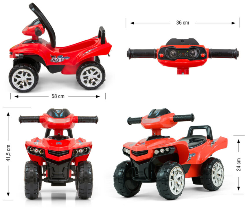 Monster Milly Mally vaikiškas automobilis, juodas/raudonas kaina ir informacija | Žaislai kūdikiams | pigu.lt