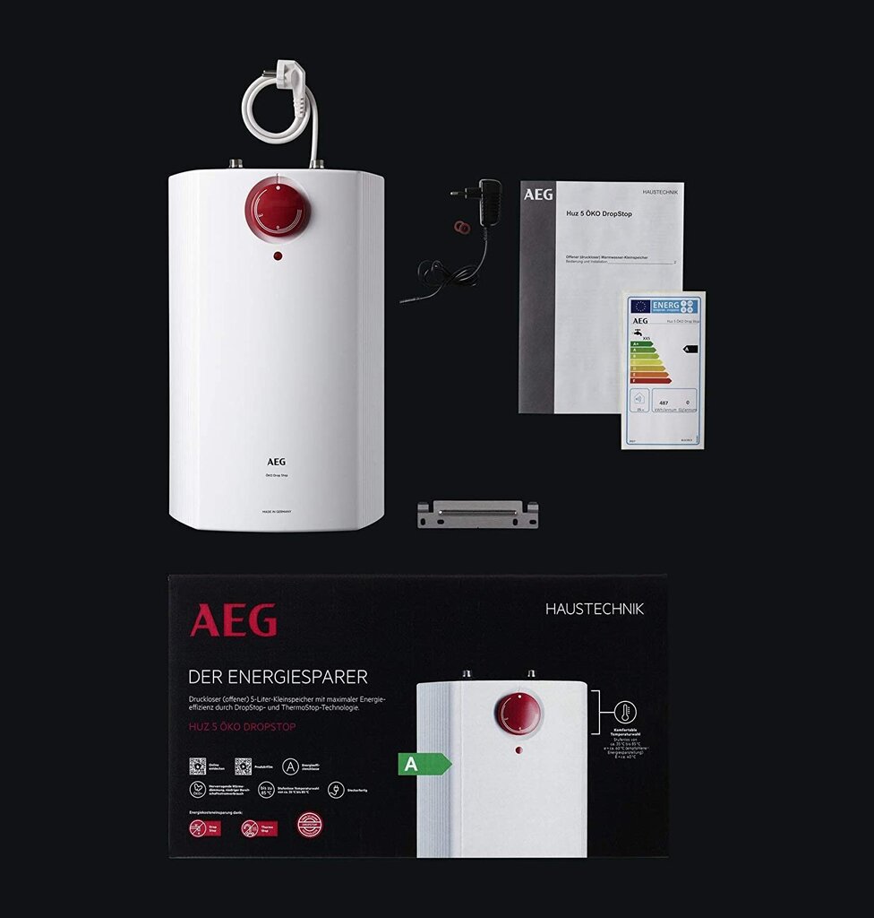 Vandens šildytuvas AEG HUZ 5 Öko DropStop 5 l kaina ir informacija | Vandens šildytuvai | pigu.lt