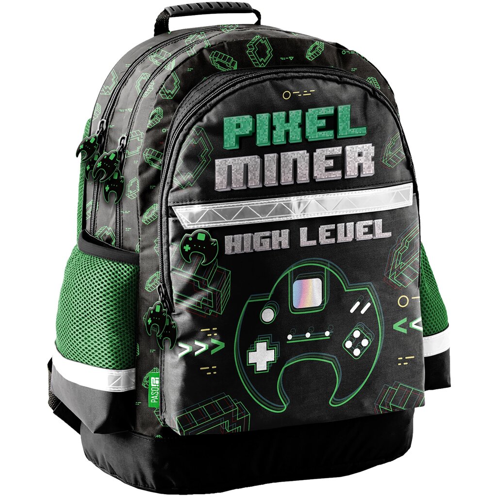 Mokyklinės kuprinės rinkinys su vandens buteliuku, pietų dėžute, užpildytu penalu ir krepšiu Paso Minecraft kaina ir informacija | Kuprinės mokyklai, sportiniai maišeliai | pigu.lt
