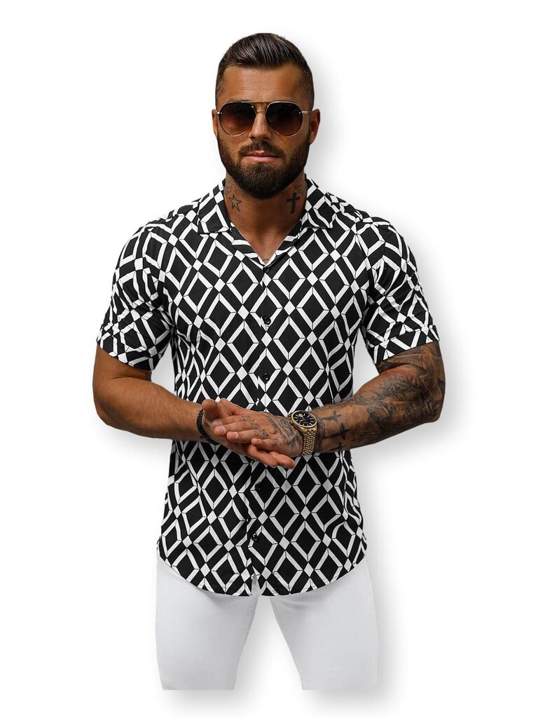 Marškiniai vyrams Arulo E/1400/227-51533, juodi цена и информация | Vyriški marškiniai | pigu.lt