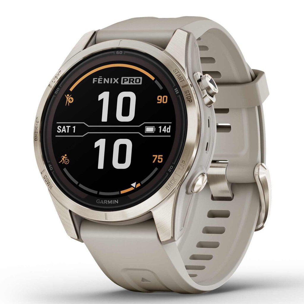 Garmin fēnix® 7S Pro Sapphire Solar Soft Gold/Light Sand 42mm kaina ir informacija | Išmanieji laikrodžiai (smartwatch) | pigu.lt
