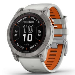 Garmin fēnix® 7X Pro Sapphire Solar Titanium/Fog Gray/Ember Orange цена и информация | Смарт-часы (smartwatch) | pigu.lt