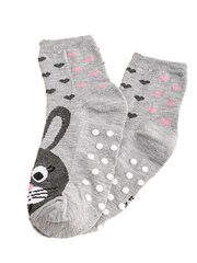 Носки нескользящие для девочки Shelovet серые зайчики цена и информация | Носки, колготки для девочек | pigu.lt