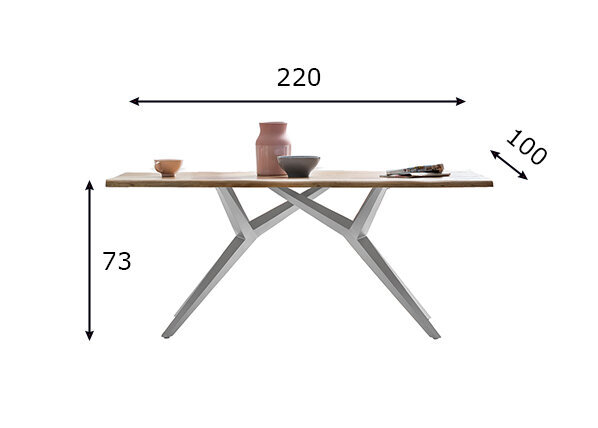 Valgomojo stalas Tables&Co, rudas kaina ir informacija | Virtuvės ir valgomojo stalai, staliukai | pigu.lt