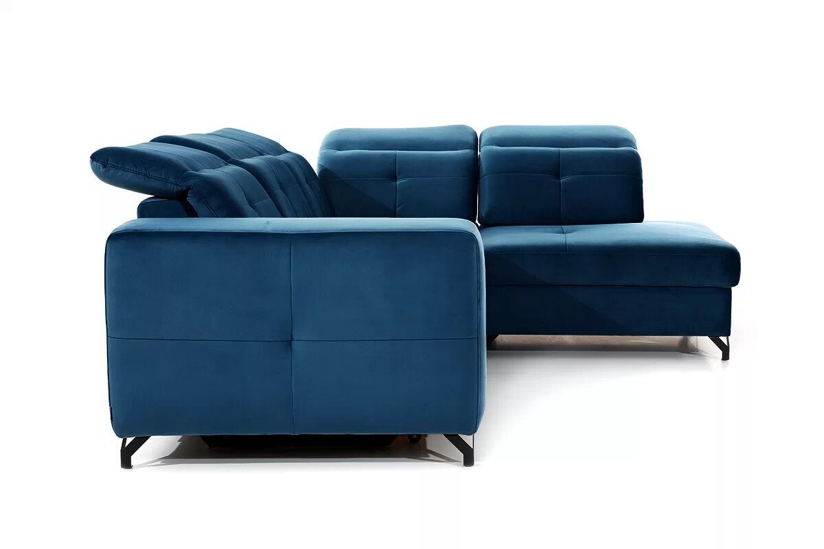 Dešininė kampinė sofa Bogart Belavio, mėlyna kaina ir informacija | Minkšti kampai | pigu.lt