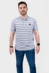 Polo stripe l monotox for men's blue mx22098 MX22098 цена и информация | Мужские футболки | pigu.lt