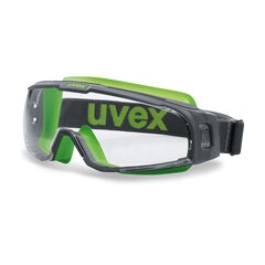Защитные очки с идеальной посадкой Uvex U-sonic, прозрачные линзы, покрытие supravision Extreme (защита от царапин, защита от запотевания), цвет серый/салатовый. цена и информация | Защита для лица и головы | pigu.lt
