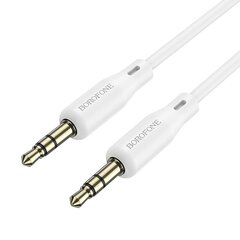 Borofone Cable BL18 - jack 3,5mm to jack 3,5mm - 1 metr white цена и информация | Кабели для телефонов | pigu.lt