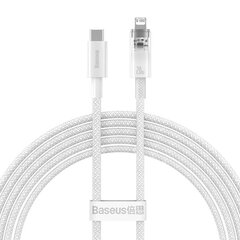 Fast Charging cable Baseus USB-C to Lightning Explorer Series 2m, 20W (white) цена и информация | Кабели для телефонов | pigu.lt