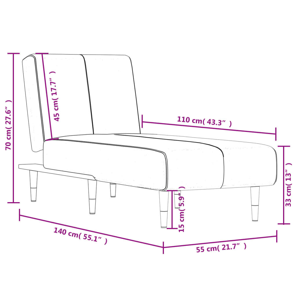 Poilsio gultas vidaXL, mėlynas kaina ir informacija | Svetainės foteliai | pigu.lt
