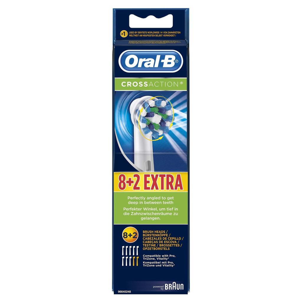 Braun Oral-B Crossaction EB50-10 kaina ir informacija | Elektrinių dantų šepetėlių antgaliai | pigu.lt