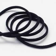 Zomšinė virvutė, 3 mm x 3 m, juoda kaina ir informacija | Papuošalų gamybai, vėrimui | pigu.lt