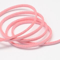 Zomšinė virvutė, 3 mm x 3 m, rožinė kaina ir informacija | Papuošalų gamybai, vėrimui | pigu.lt