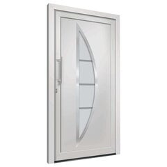 vidaXL Priekinės durys baltos spalvos 108x200cm kaina ir informacija | Lauko durys | pigu.lt