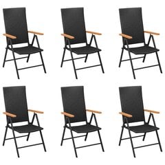 vidaXL Sodo valgomojo komplektas, 7 dalių, juodos ir rudos spalvos цена и информация | Комплекты уличной мебели | pigu.lt
