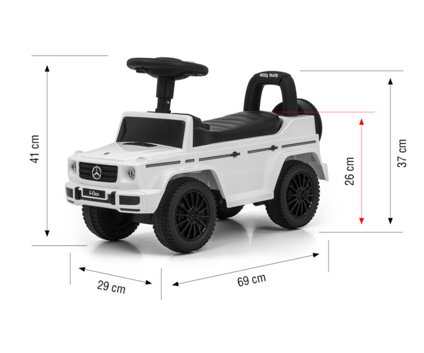 Automobilis vaikams, Mercedes G350d, spalva: juoda/balta kaina ir informacija | Žaislai kūdikiams | pigu.lt