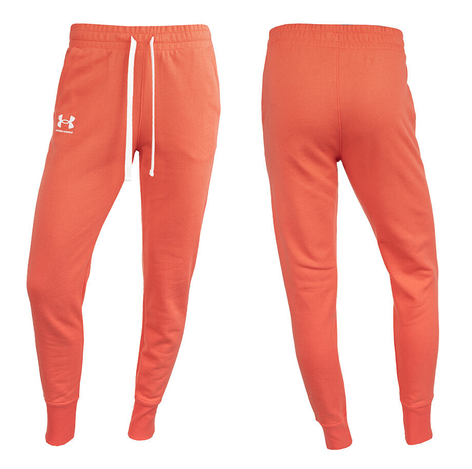 Sportinės kelnės moterims Under Armour Rival Fleece 1356416 877, oranžinės kaina ir informacija | Sportinė apranga moterims | pigu.lt