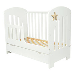 Vaikiška lovytė su stalčiumi Arus Star, 120x60 cm, balta цена и информация | Детские кроватки | pigu.lt