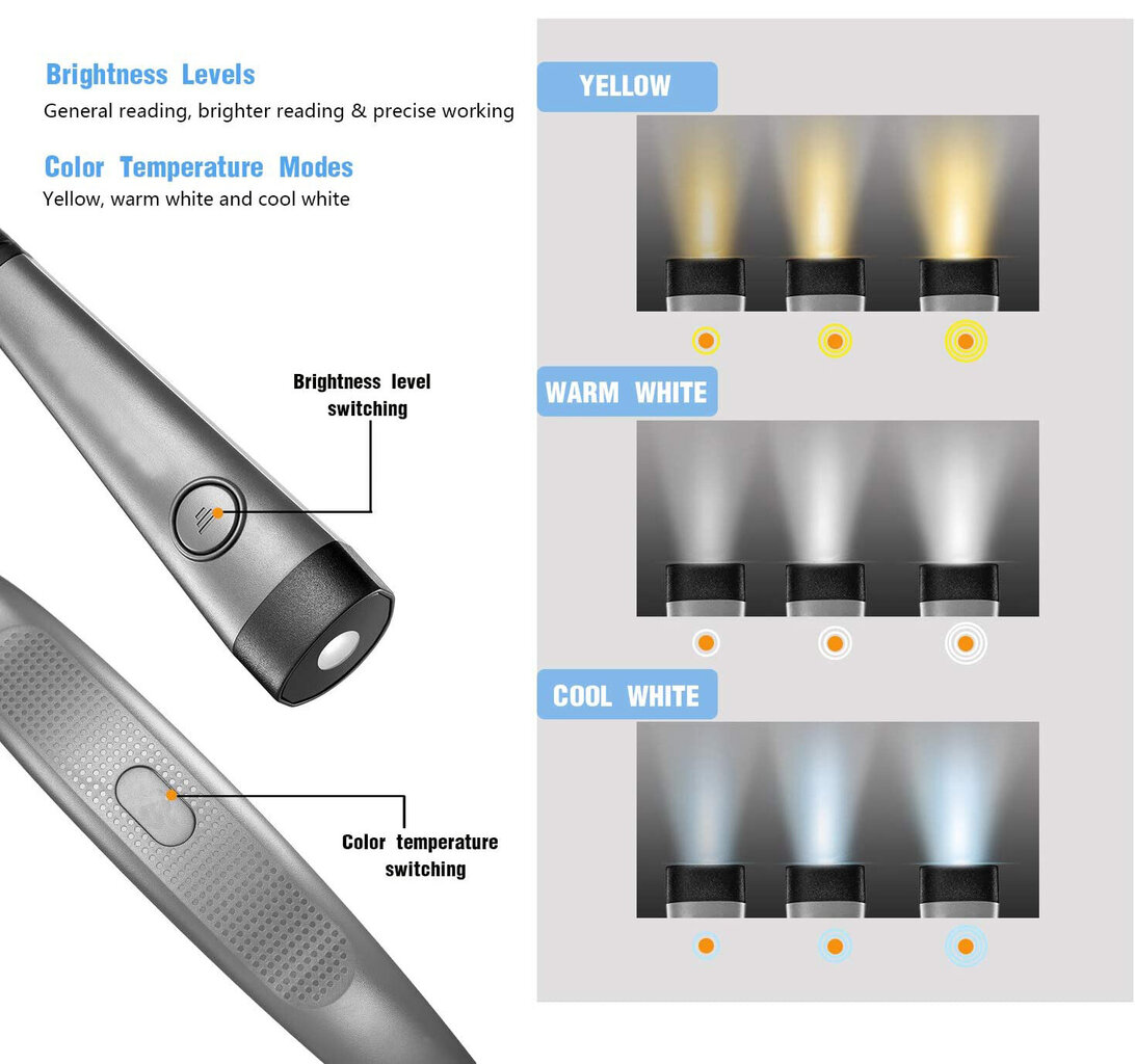 LED kaklo lempa Home&Living kaina ir informacija | Žibintuvėliai, prožektoriai | pigu.lt