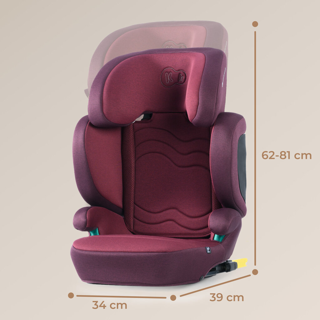 Automobilinė kėdutė Kinderkraft Xpand 2 i-Size, 15-36 kg, cherry pearl kaina ir informacija | Autokėdutės | pigu.lt