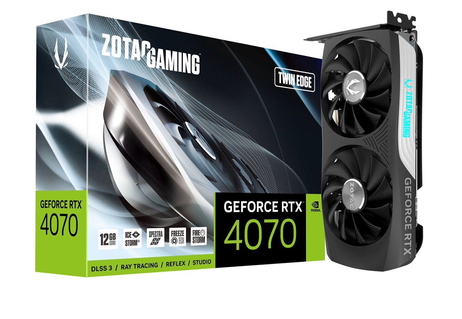 Zotac Gaming GeForce RTX 4070 Twin Edge (ZT-D40700E-10M) цена и информация | Vaizdo plokštės (GPU) | pigu.lt