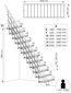 Moduliniai laiptai Comfort Top Minka, sidabrinės spalvos/rudi, 312 cm kaina ir informacija | Laiptai | pigu.lt