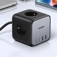 Ugreen CD268 3в1: удлинитель, концентратор и зарядное устройство USB, 65 Вт цена и информация | Зарядные устройства для телефонов | pigu.lt