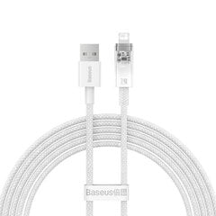 Fast Charging cable Baseus USB-A to Lightning  Explorer Series 2m, 2.4A (white) цена и информация | Кабели для телефонов | pigu.lt