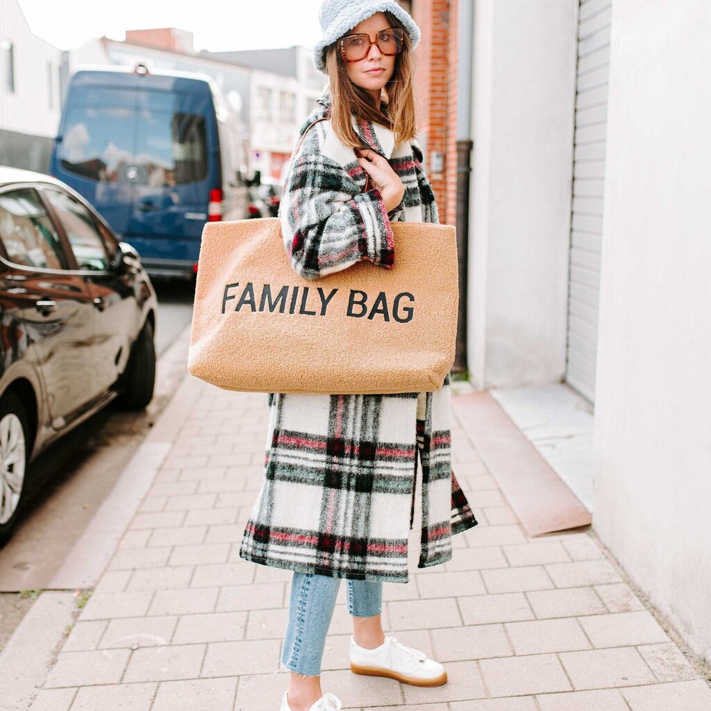 Mamos krepšys Childhome Family bag Nursery bag teddy brown kaina ir informacija | Vežimėlių priedai | pigu.lt