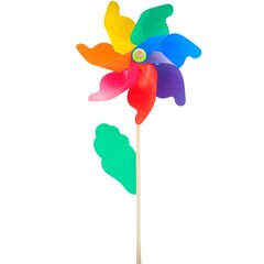 Vėjo malūnėlis mediniu kotu 75 cm, įvairių spalvų kaina ir informacija | Pripučiamos ir paplūdimio prekės | pigu.lt